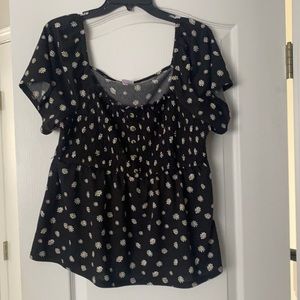 Black empire waist top